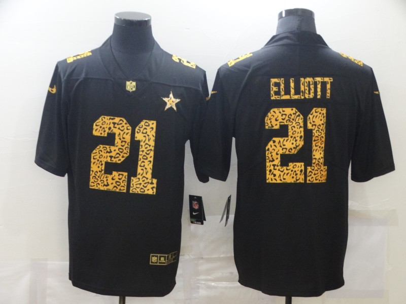 Men's Dallas Cowboys Ezekiel Elliott #21 Black Jersey